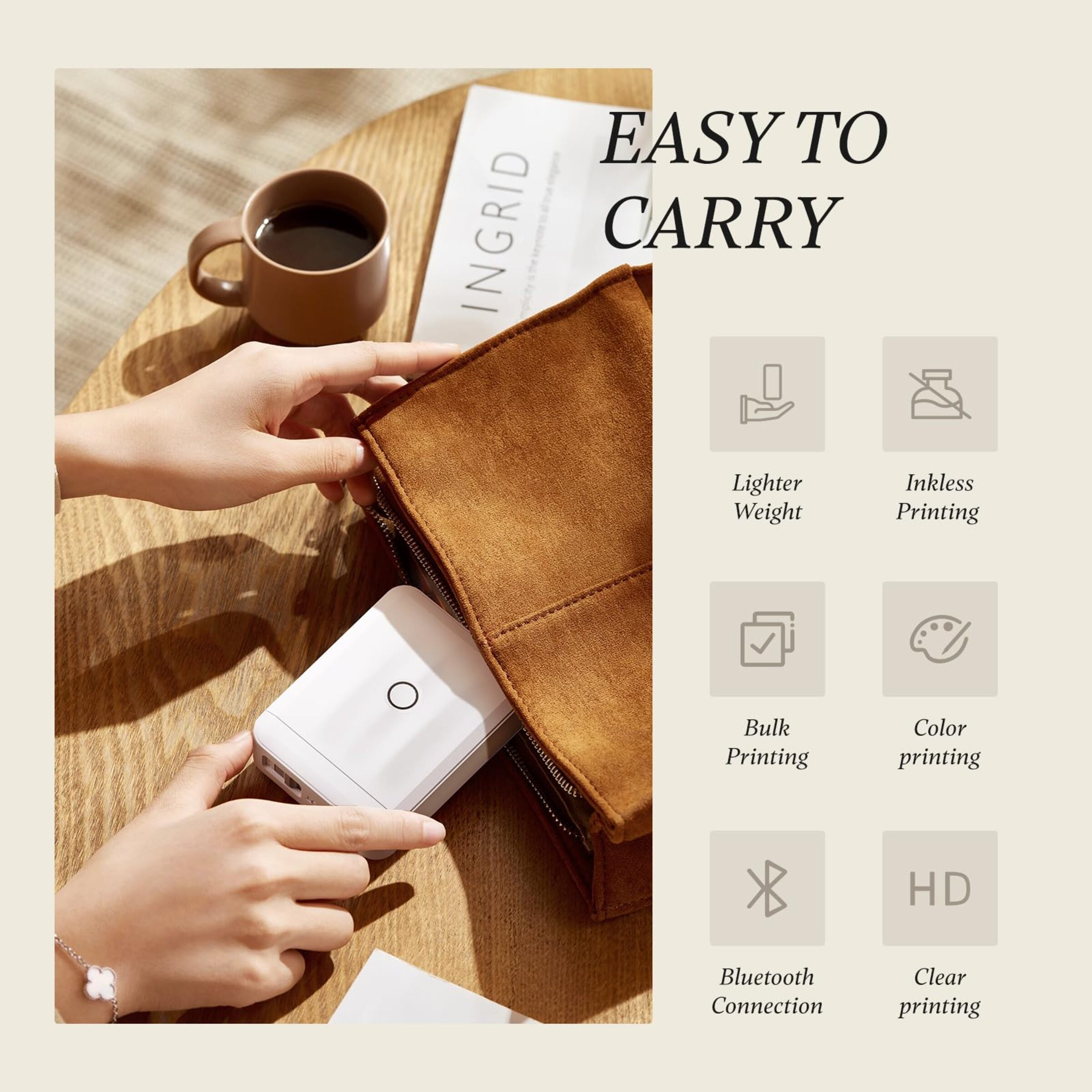 NB524 - Niimbot - D110-M - Portable Bluetooth Label Printer Incl Free Label Roll (12x40mm)