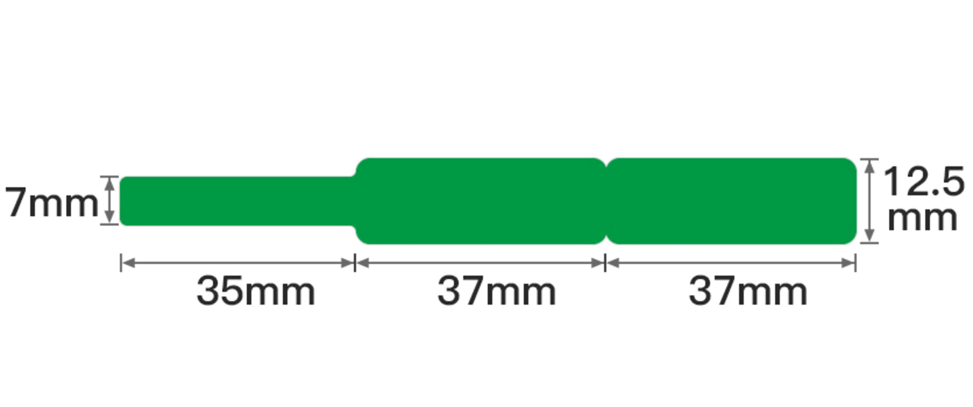 NB142 - NIIMBOT - D11 / D101 / D110 - RXL 12.5*109MM - 65 ETIKETTE PER ROL - GROEN KABEL