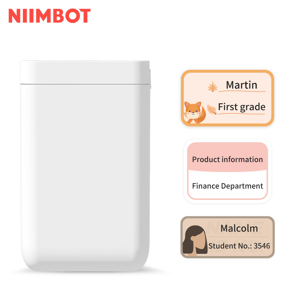 NB121 - NIIMBOT - SLEGS D101 - DRAAGBARE ETIKET BLUETOOTH-DRUKKER INSLUITEND GRATIS ETIKETROL (BREEËR WEERGAWE - 12*40MM - WIT)