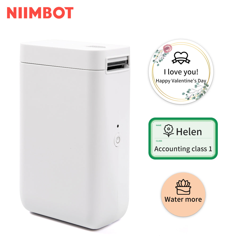 NB121 - NIIMBOT - SLEGS D101 - DRAAGBARE ETIKET BLUETOOTH-DRUKKER INSLUITEND GRATIS ETIKETROL (BREEËR WEERGAWE - 12*40MM - WIT)