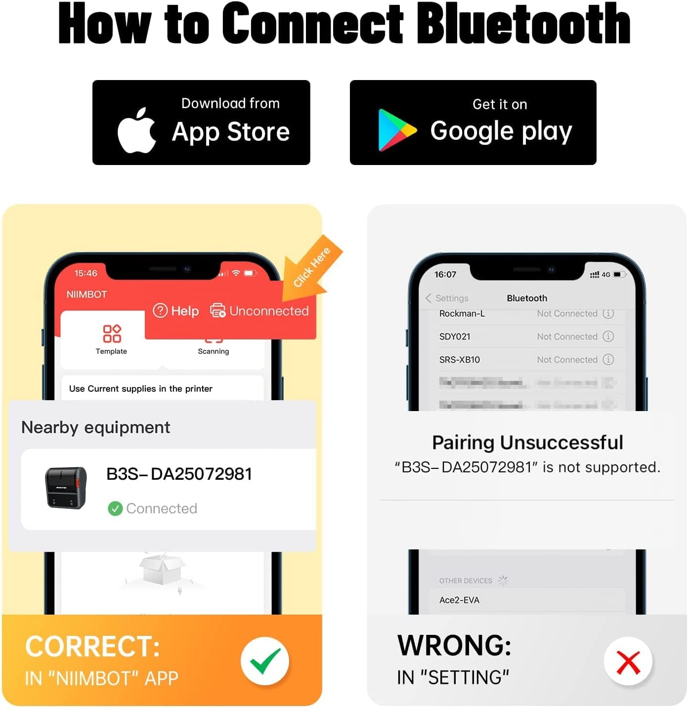 NB119 - NIIMBOT - B3S - DRAAGBARE TERMIESE ETIKET BLUETOOTH-DRUKKER INSLUITEND GRATIS ETIKET (70*40MM - WIT)
