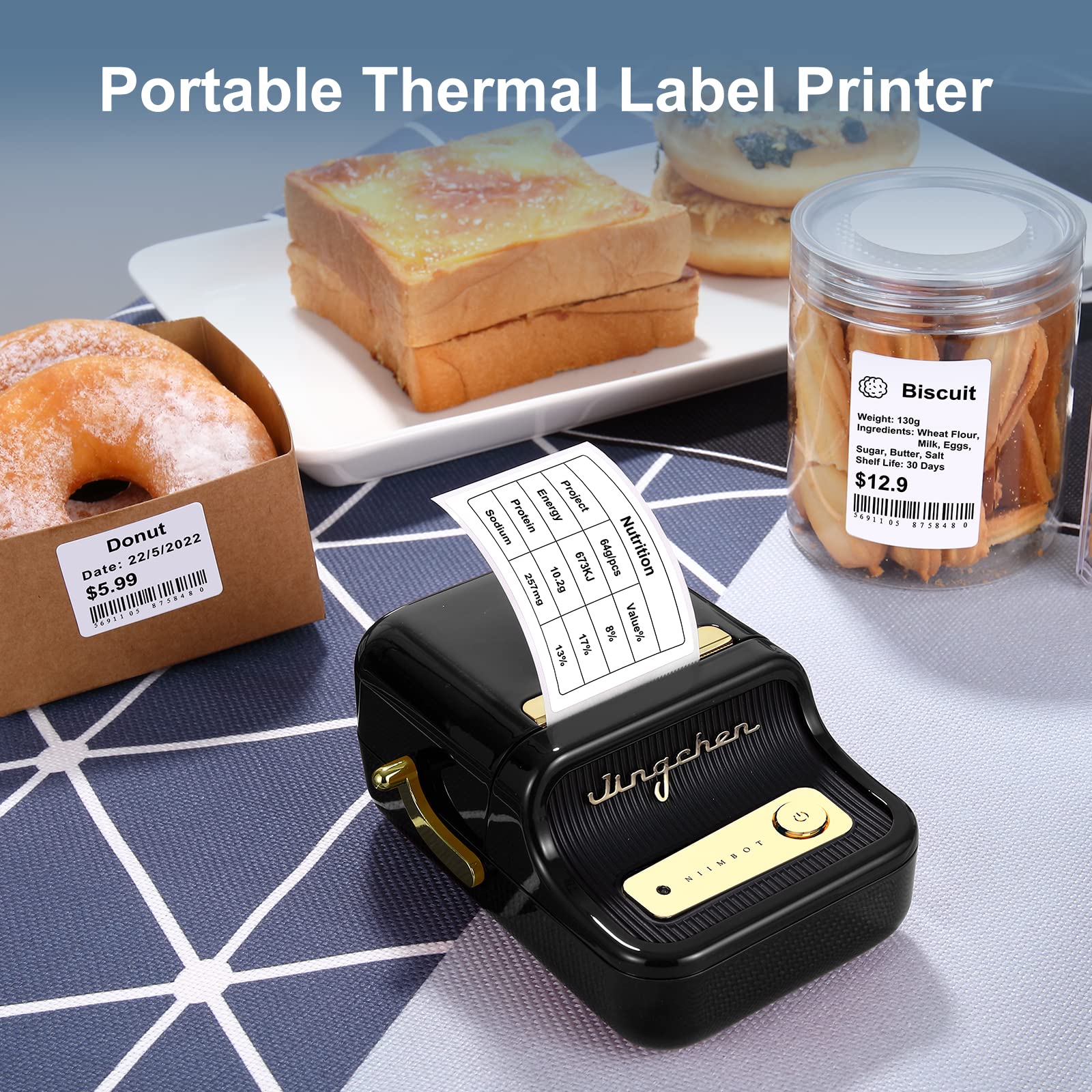 NB109 - NIIMBOT - B21 - DRAAGBARE TERMIESE ETIKET BLUETOOTH-DRUKKER INSLUITEND GRATIS ETIKET (50*30MM - WIT)
