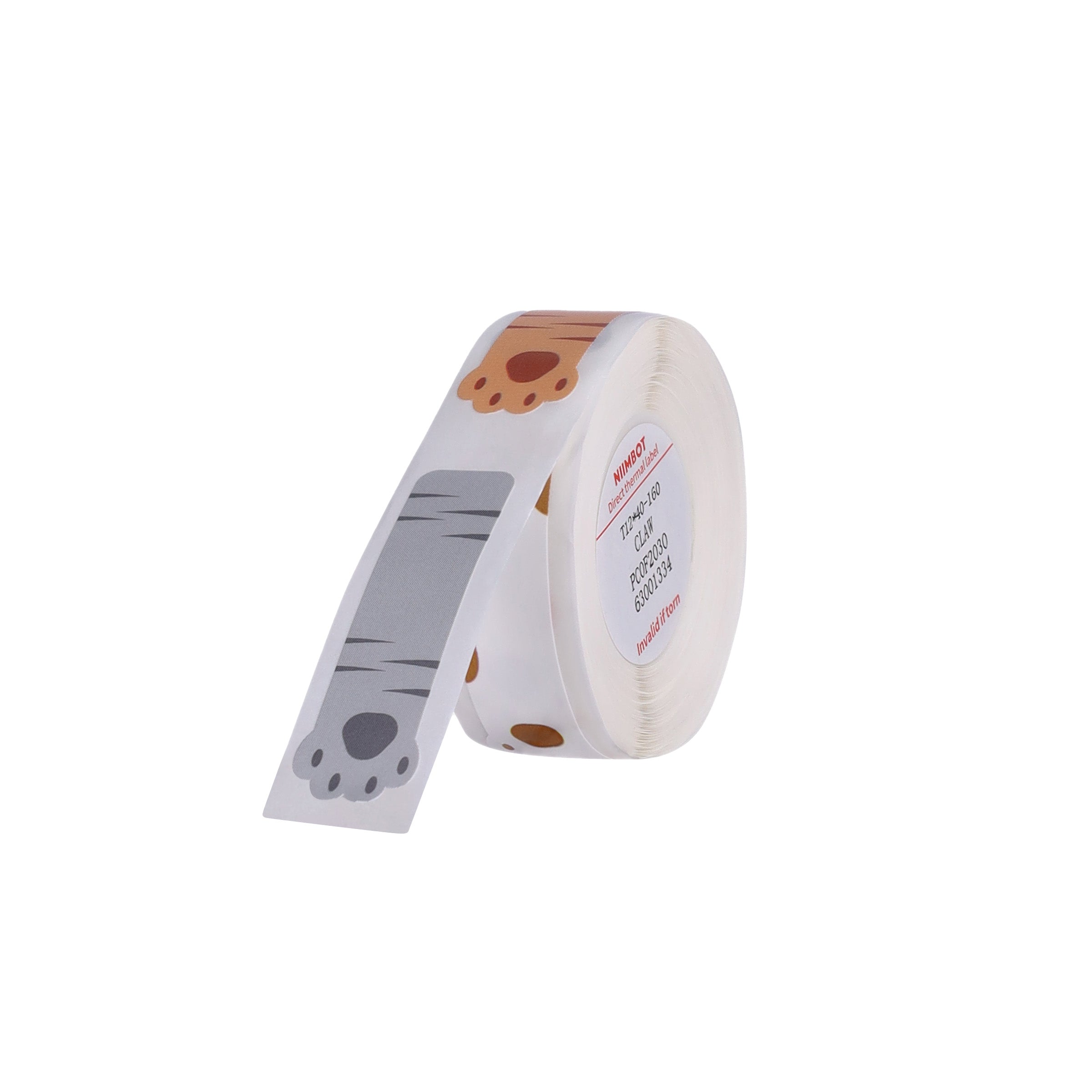 NB145 - NIIMBOT - D11 / D101 / D110 / H1S - RP12X40MM - 160 LABELS PER ROLL - CAT PAW DESIGN