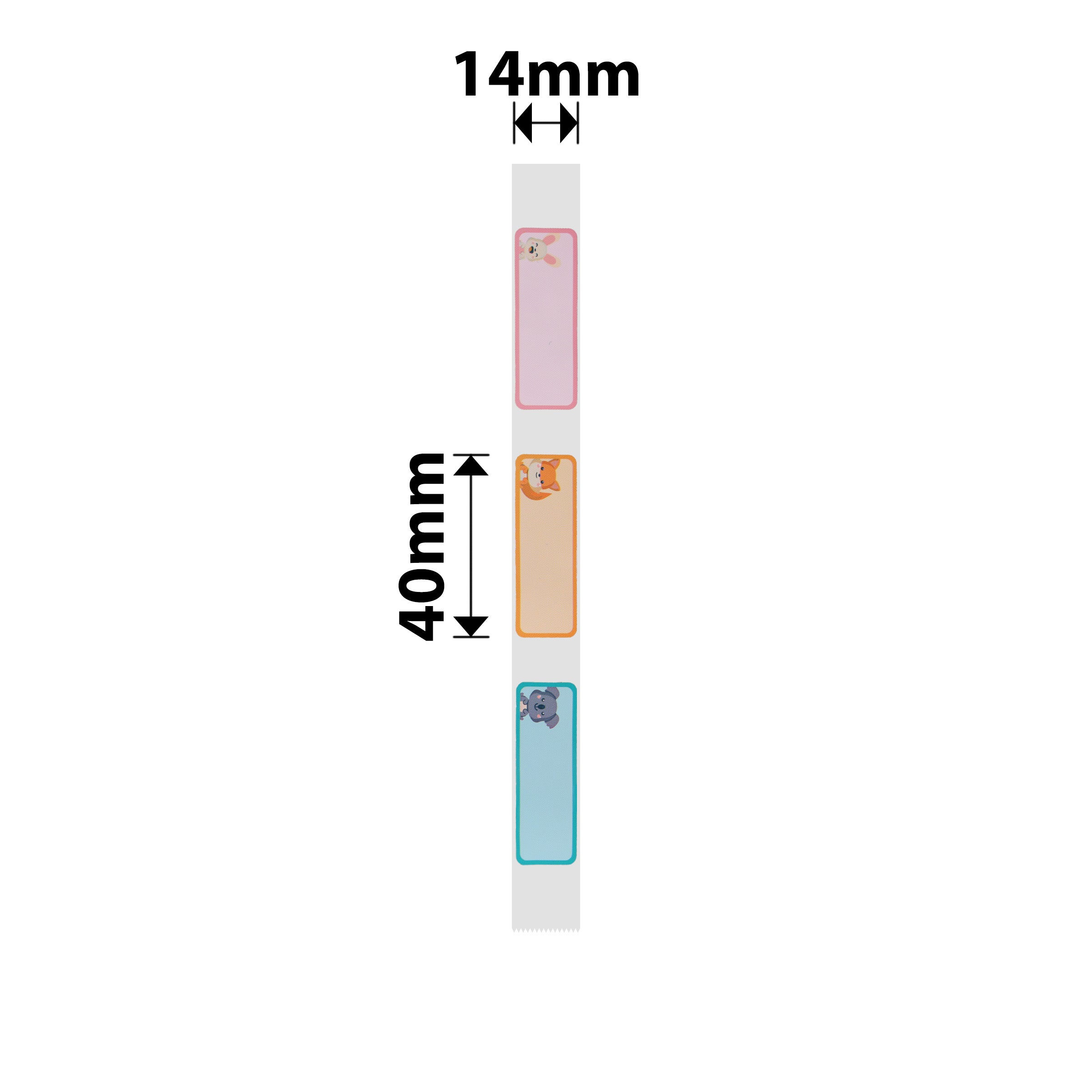 NB180 - NIIMBOT - D11 / D101 / D110 - 14*40MM - 160 ETIKETTE PER ROL - OUTJIEKE DIERE-ONTWERP