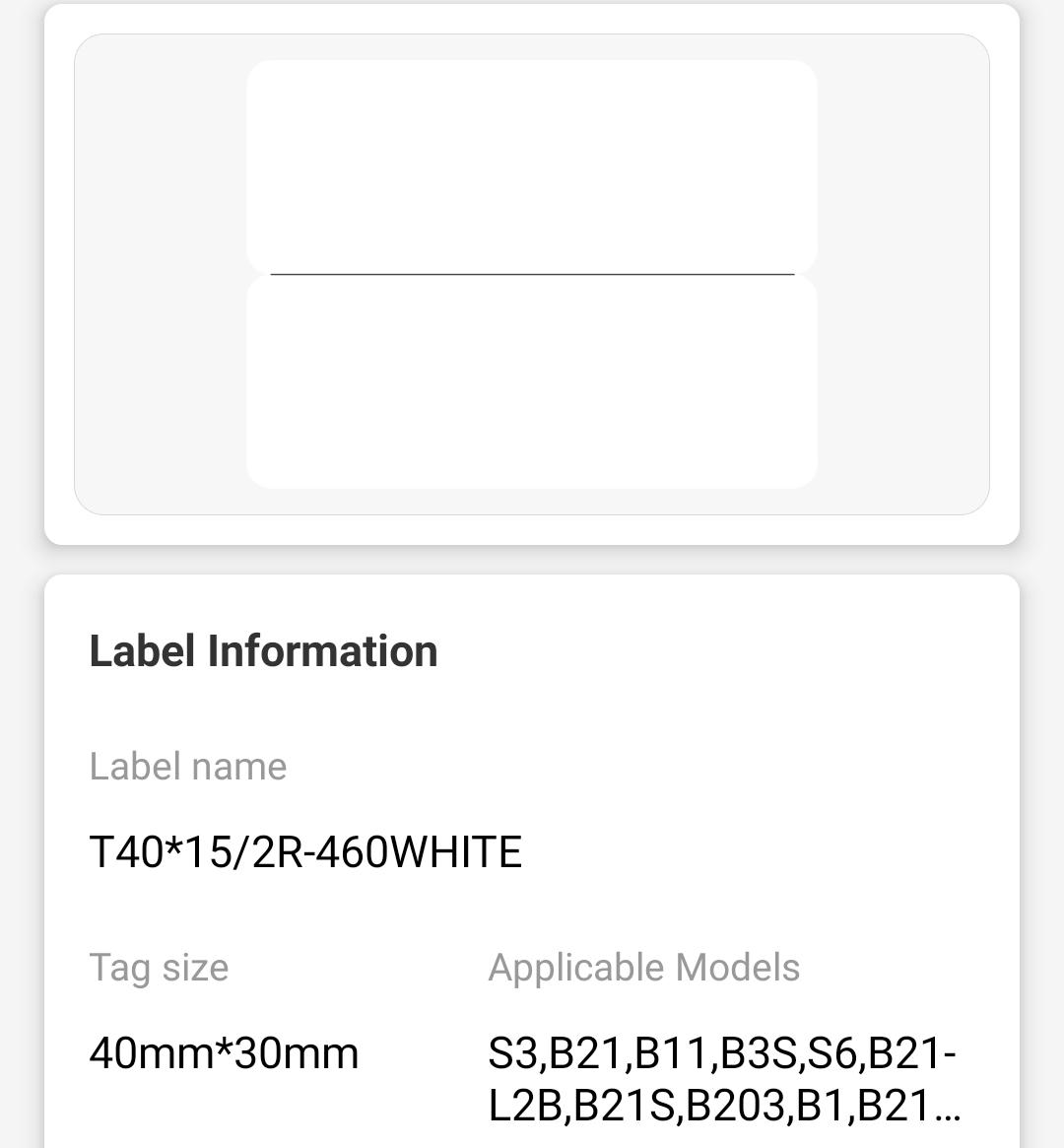 I-NB186 - NIIMBOT - B1 / B21 / B3S - T40*15MM/2R - 460 AMALEBO NGOKUQONGA NGAMUNYE - OKUMHLOPHE
