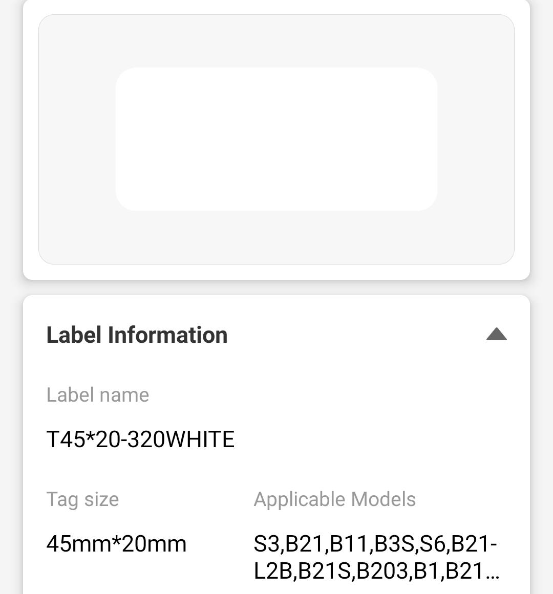 I-NB195 - NIIMBOT - B1 / B21 / B3S - 45*20MM - 320 AMALEBHU NGOKUQONGA NGAWO - OKUMHLOPHE