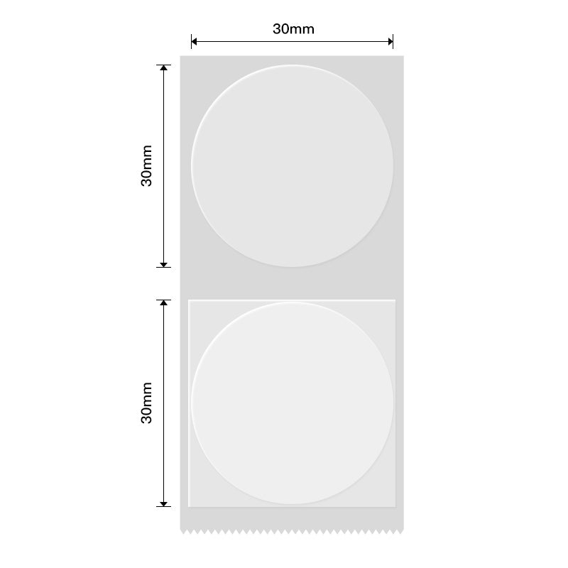 NB224 - NIIMBOT - B1 / B21 / B3S - TT31*31MM - 210 ETIKETTE PER ROL - ROND - DEURSIGTIG