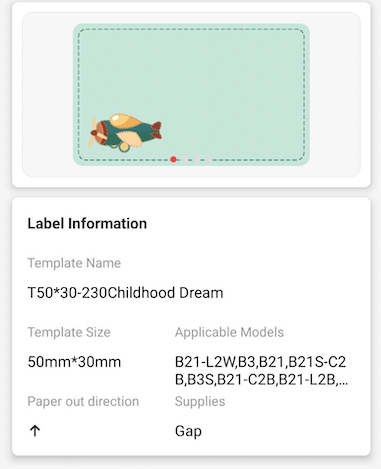 NB289 - NIIMBOT - B1 / B21 / B3S - R50X30MM - 230 LABELS PER ROLL- CHILDHOOD DREAM DESIGN