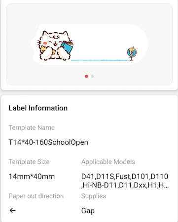 NB298 - NIIMBOT - D11 / D101 / D110 - R14*40 - 160 ETIKETTE PER ROL - SKOOLKONYNONTWERP