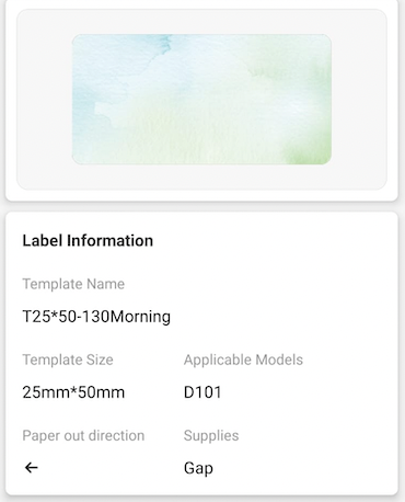 NB369 - NIIMBOT - D101 ONLY - 25X50MM - 130 MORNING LABELS