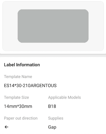 NB393 - NIIMBOT - B18 / N1 - ES14X30mm - 210 LABELS PER ROLL - DARK SILVER