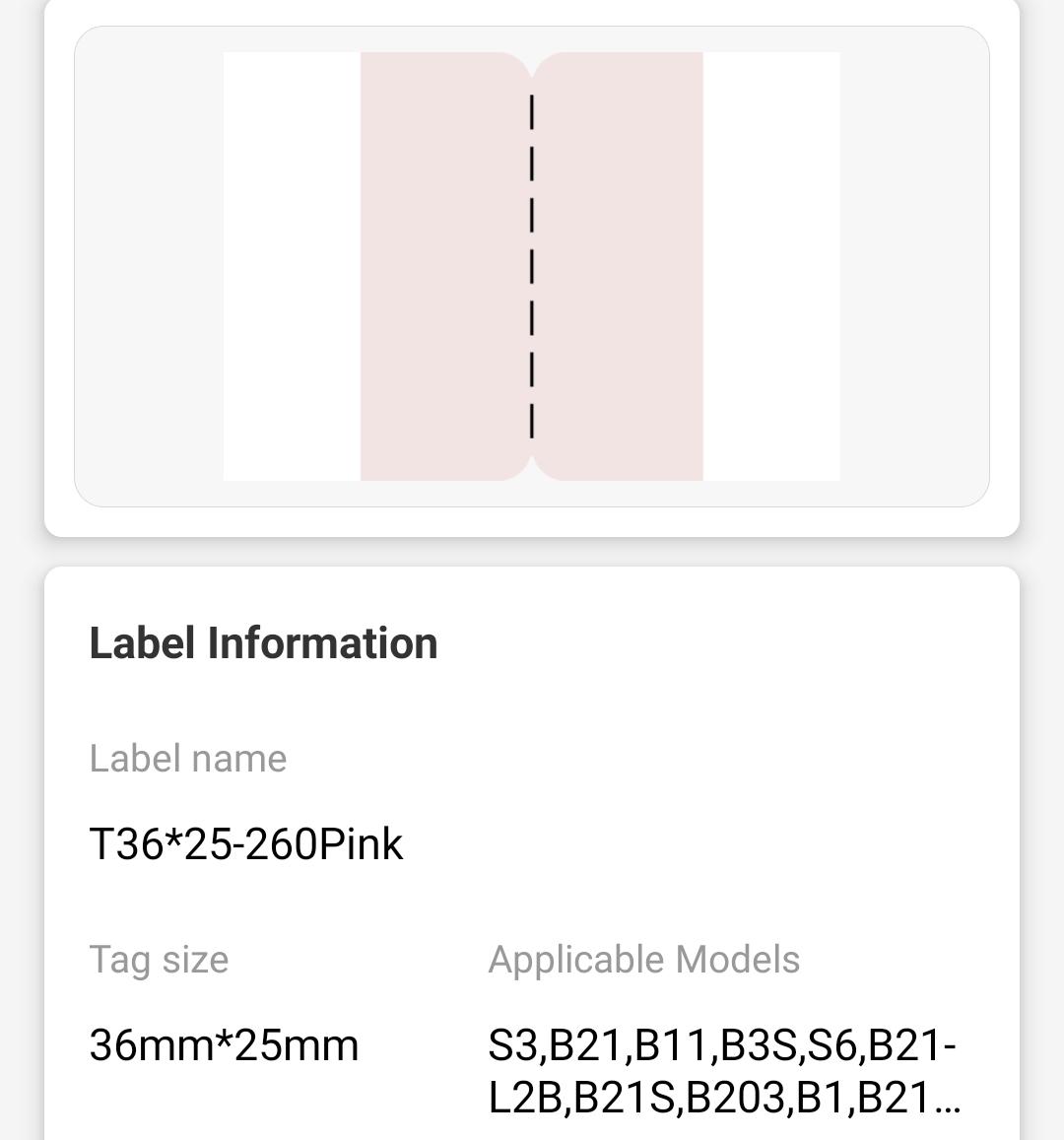 I-NB442 - NIIMBOT - B1 / B21 / B3S - T36*25 - 260 AMALEBO NGOKUQHUBEKA NGAMUNYE - UKWENZIWA KWESITHIKA ESIPHINKI INDEX