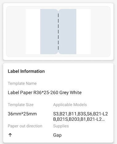 I-NB443 - NIIMBOT - B1 / B21 / B3S - T36*25 - 260 AMALEBULA NGOKUQONGA NGAMUNYE - UMQEQESHO WESTICKER ESIMPVU