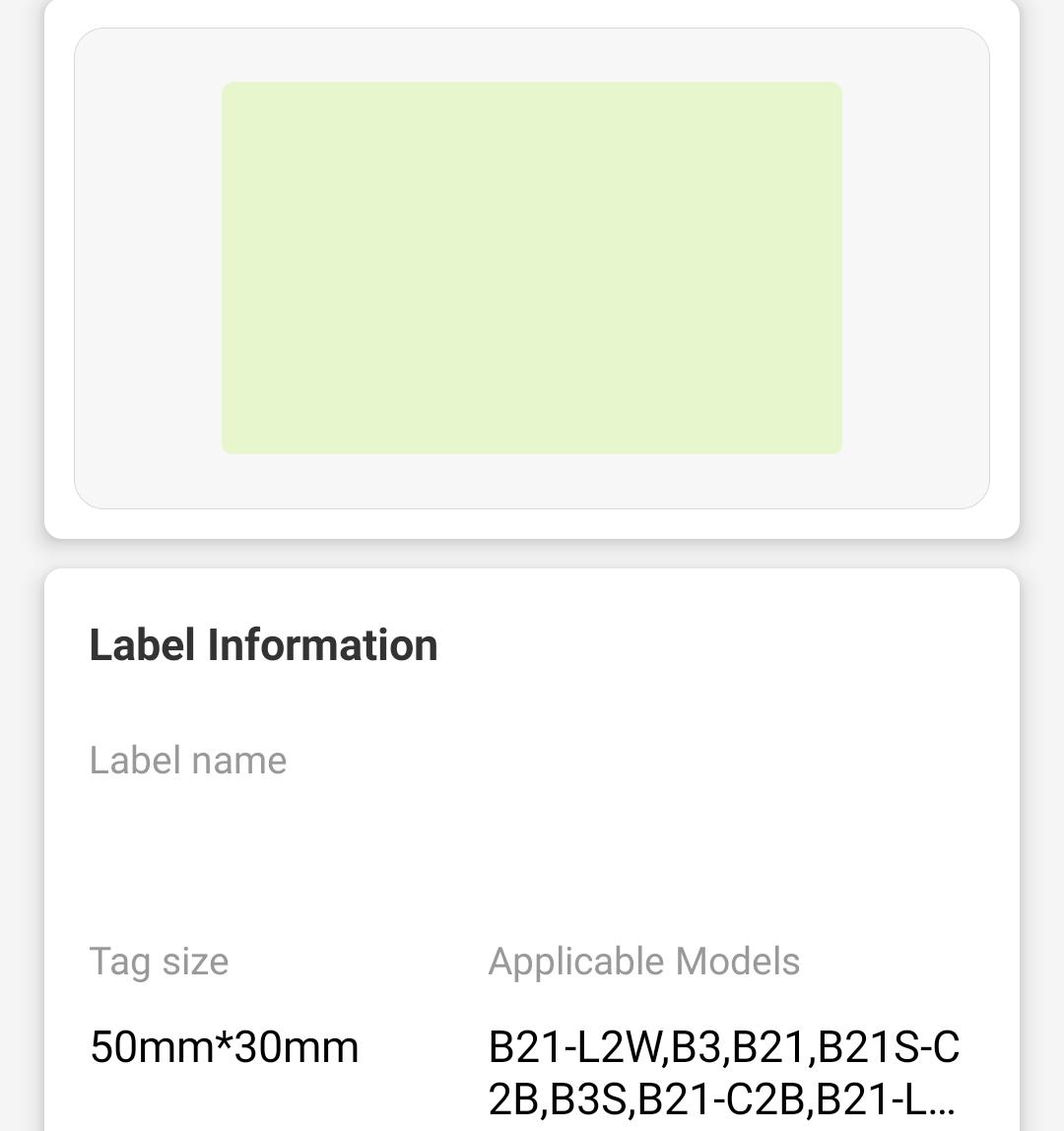 NB447 - NIIMBOT - B1 / B21 / B3S / B4 - 50X30MM - 230 GREEN LABELS