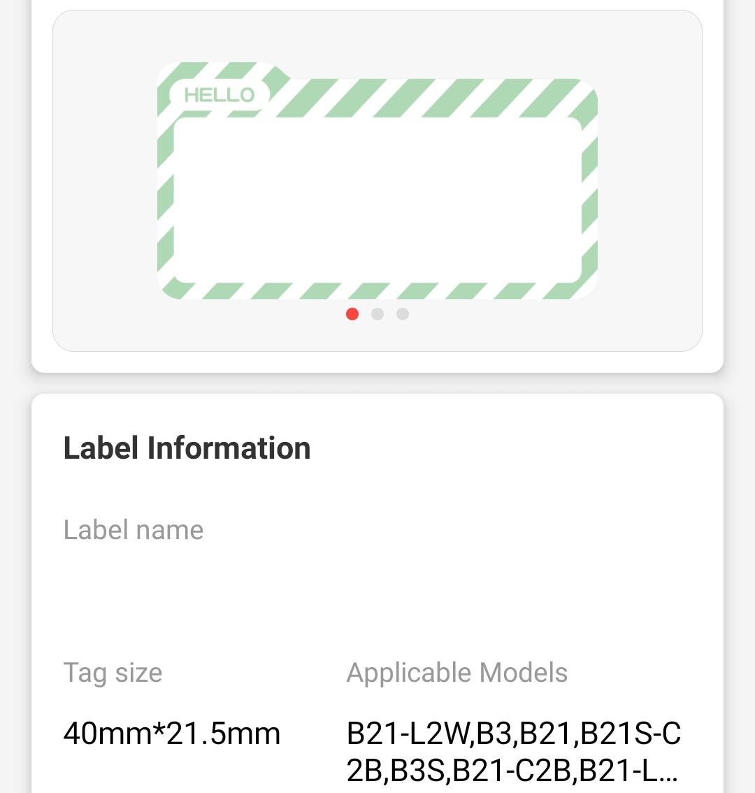 NB457 - NIIMBOT - B1 / B21 / B3S / B4 - 40X21.5MM - 300 HELLO NAME TAG MULTI - COLOUR LABELS