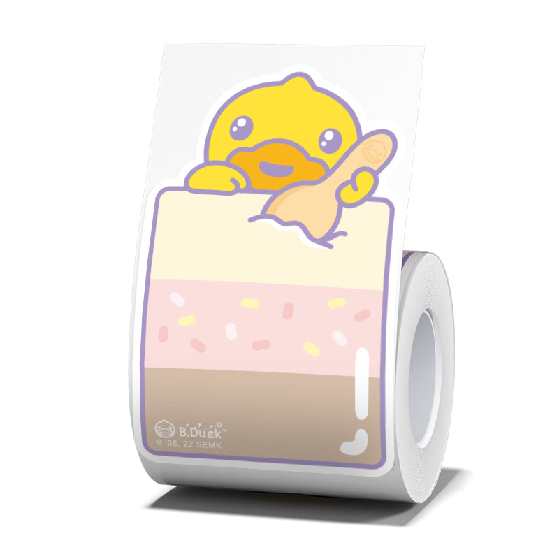 NB470 - NIIMBOT - B1 / B21 / B3S / B4 - 50X84MM - 90 THERMAL LABELS - ICE CREAM DUCK DESIGN