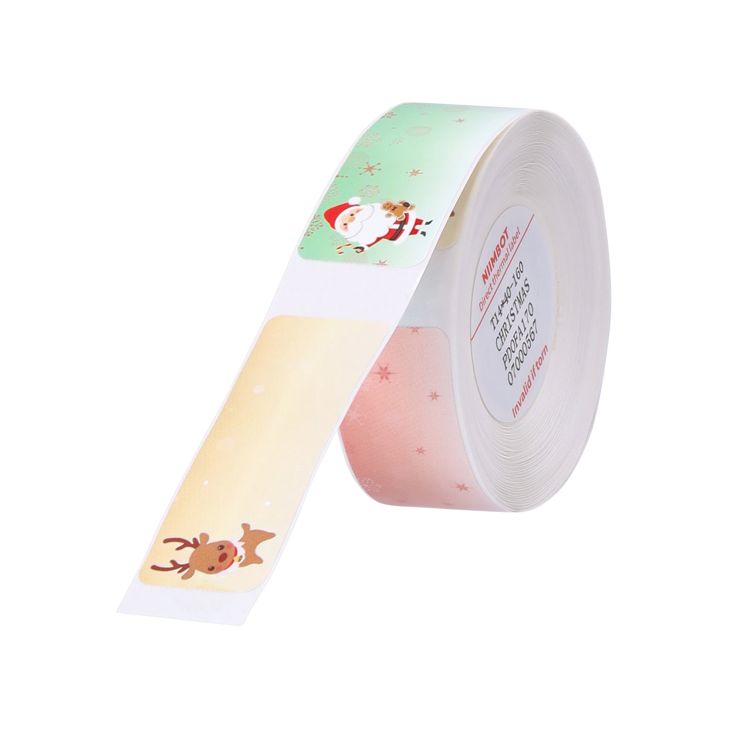 NB504 - NIIMBOT - D11 / D101 / D110 / H1S - R14X40MM - 160 LABELS PER ROLL - CHRISTMAS