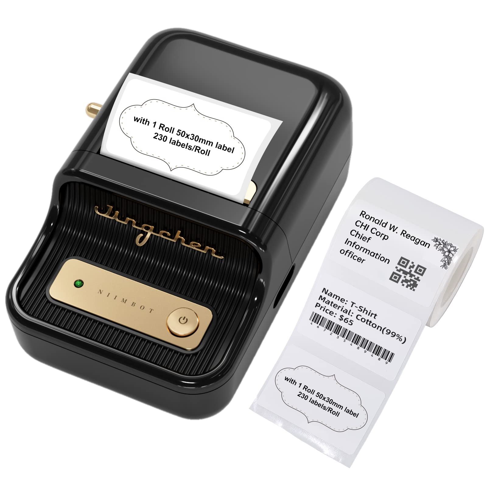 NB109 - NIIMBOT - B21 - DRAAGBARE TERMIESE ETIKET BLUETOOTH-DRUKKER INSLUITEND GRATIS ETIKET (50*30MM - WIT)