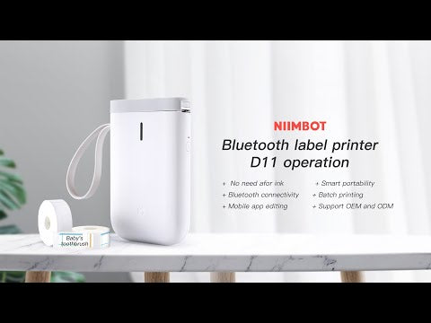 NB100 - NIIMBOT - D11 - PORTABLE LABEL BLUETOOTH PRINTER INCLUDING FREE LABEL ROLL (12*40MM - WHITE)