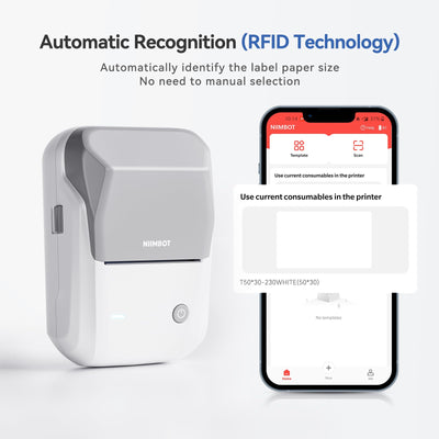 NB493 - NIIMBOT - B1 - PORTABLE THERMAL LABEL BLUETOOTH PRINTER INCL FREE WHITE LABEL (50X30MM)