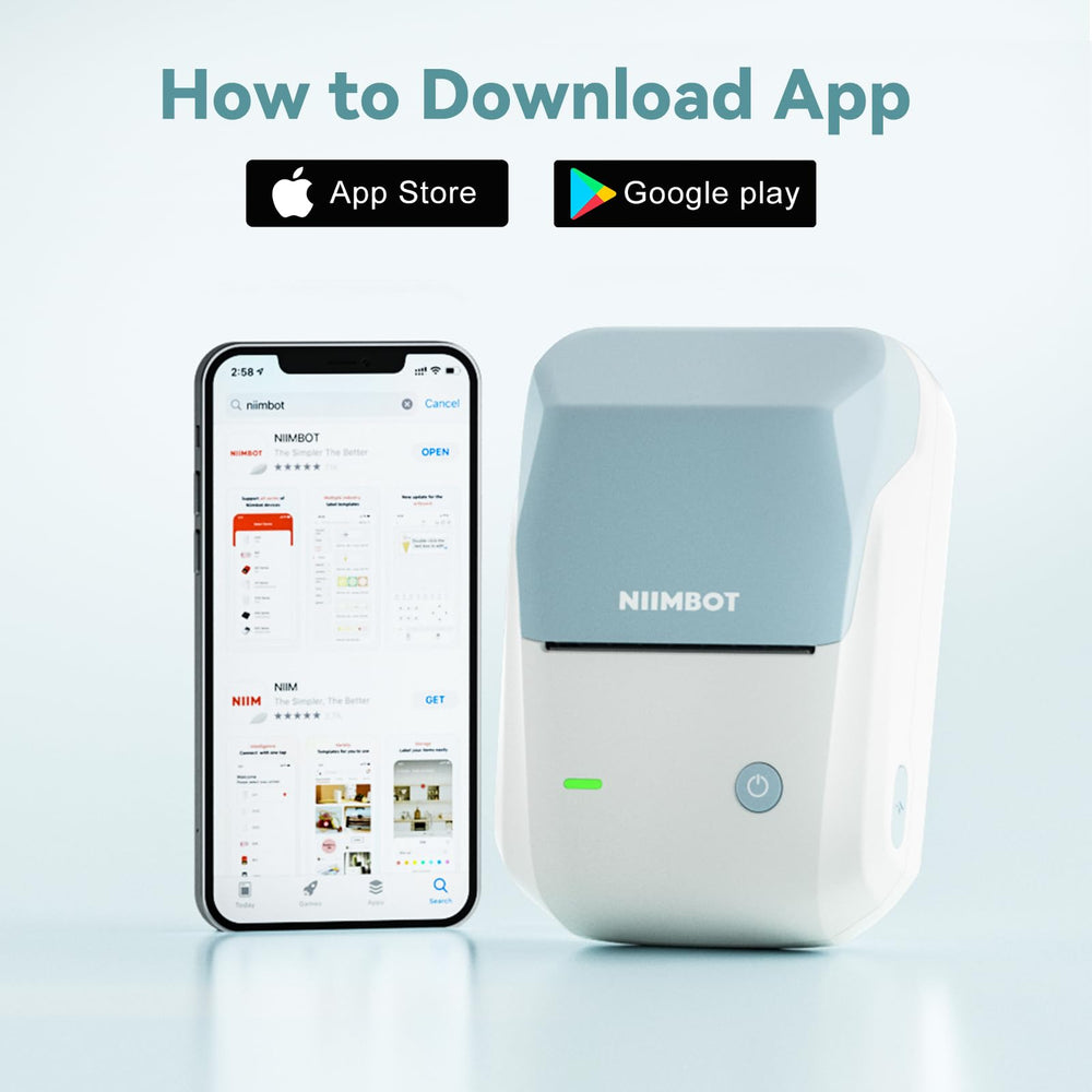 Nimbot NB493 - NIIMBOT - B1 - PORTABLE THERMAL LABEL BLUETOOTH PRINTER INCL F ...