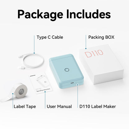 NB120 - NIIMBOT - D110 - PORTABLE LABEL BLUETOOTH PRINTER INCLUDING FREE LABEL ROLL (15*30MM - WHITE)