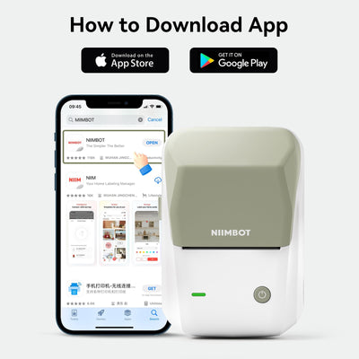 NB493 - NIIMBOT - B1 - PORTABLE THERMAL LABEL BLUETOOTH PRINTER INCL FREE WHITE LABEL (50X30MM)