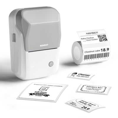 NB493 - NIIMBOT - B1 - PORTABLE THERMAL LABEL BLUETOOTH PRINTER INCL FREE WHITE LABEL (50X30MM)