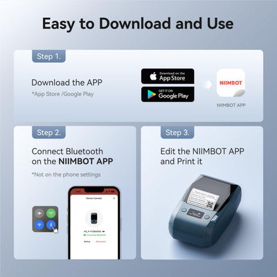 NB589 - NIIMBOT - M2_H - 300DPI THERMAL TRANSFER BLUETOOTH LABEL PRINTER - INCL BLACK RIBBON CARTRIDGE & WHITE 50X30MM LABEL