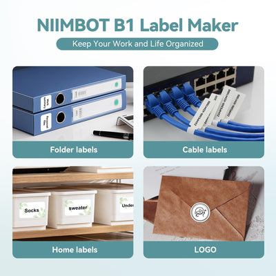 NB493 - NIIMBOT - B1 - PORTABLE THERMAL LABEL BLUETOOTH PRINTER INCL FREE WHITE LABEL (50X30MM)
