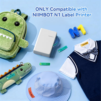 NB806-IRONKIT - NIIMBOT - N1 IRON ON LABEL KIT - BLUETOOTH THERMAL TRANSFER LABEL PRINTER INCL FREE STANDARD WHITE LABEL & BLACK CARTRIDGE (14X50MM) & WHITE IRON ON LABEL (14X40MM)