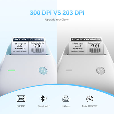 NB806 - NIIMBOT - B1_PRO - 300DPI - PORTABLE THERMAL LABEL PRINTER INCL FREE LABEL ROLL (50X30MM)