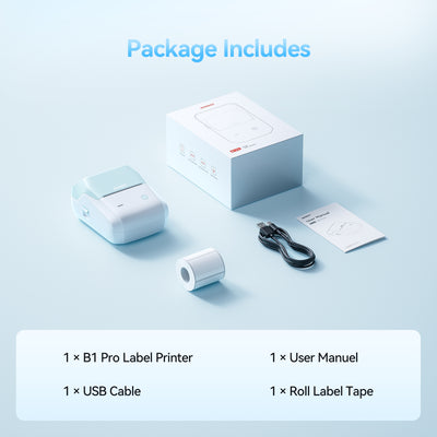NB806 - NIIMBOT - B1_PRO - 300DPI - PORTABLE THERMAL LABEL PRINTER INCL FREE LABEL ROLL (50X30MM)