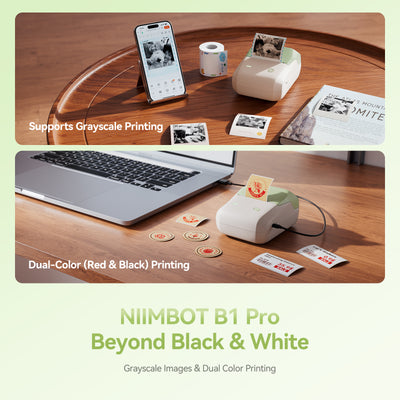 NB806 - NIIMBOT - B1_PRO - 300DPI - PORTABLE THERMAL LABEL PRINTER INCL FREE LABEL ROLL (50X30MM)