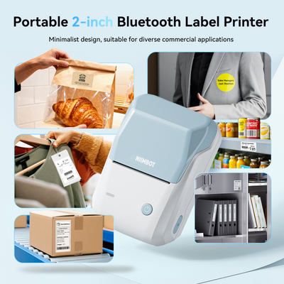 NB493 - NIIMBOT - B1 - DRAAGBARE TERMIESE ETIKET BLUETOOTH-DRUKKER INSLUITEND GRATIS ETIKET (50*30MM - WIT)