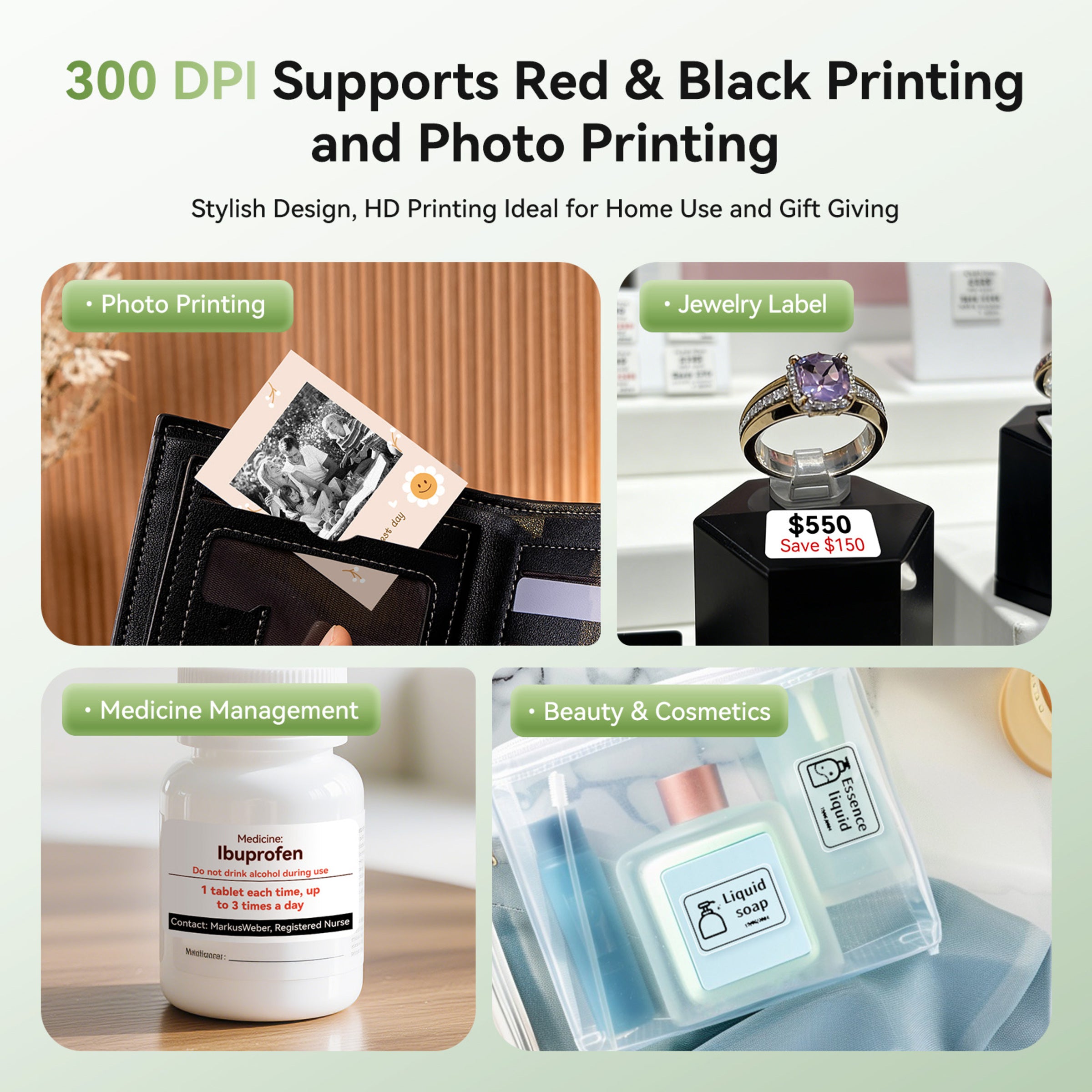 NB607 - NIIMBOT - B21_PRO - 300DPI - PORTABLE THERMAL LABEL BLUETOOTH PRINTER INCL FREE LABEL ROLL (50X30MM)