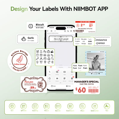 NB607 - NIIMBOT - B21_PRO - 300DPI - PORTABLE THERMAL LABEL BLUETOOTH PRINTER INCL FREE LABEL ROLL (50X30MM)