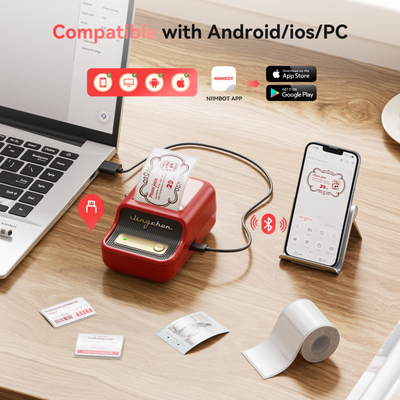 NB607 - NIIMBOT - B21_PRO - 300DPI - PORTABLE THERMAL LABEL BLUETOOTH PRINTER INCL FREE LABEL ROLL (50X30MM)
