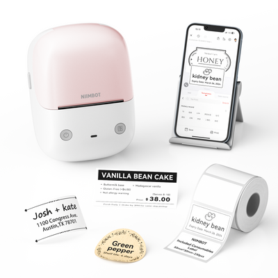 NB807 - NIIMBOT - B2 - 203DPI - PORTABLE THERMAL LABEL PRINTER INCL FREE LABEL ROLL (50X30MM)