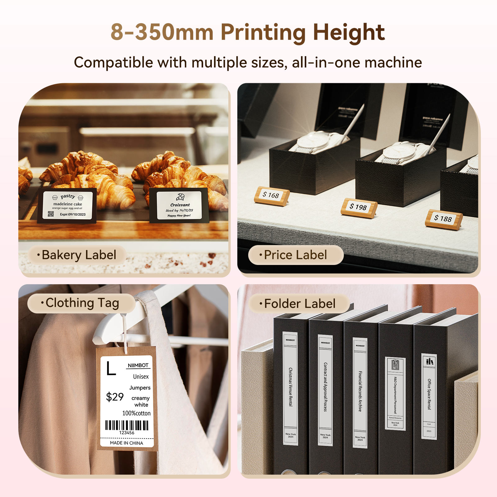 NB807 - NIIMBOT - B2 - 203DPI - PORTABLE THERMAL LABEL PRINTER INCL FREE LABEL ROLL (50X30MM)