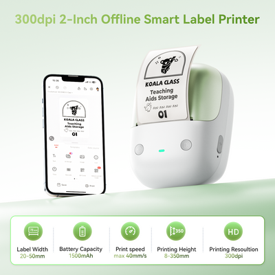 NB808 - NIIMBOT - B2_PRO - 300DPI - PORTABLE THERMAL LABEL PRINTER INCL FREE LABEL (50x30MM)