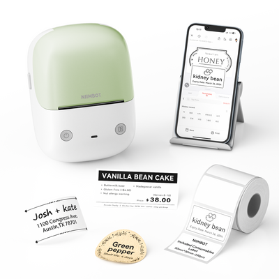 NB807 - NIIMBOT - B2 - 203DPI - PORTABLE THERMAL LABEL PRINTER INCL FREE LABEL ROLL (50X30MM)