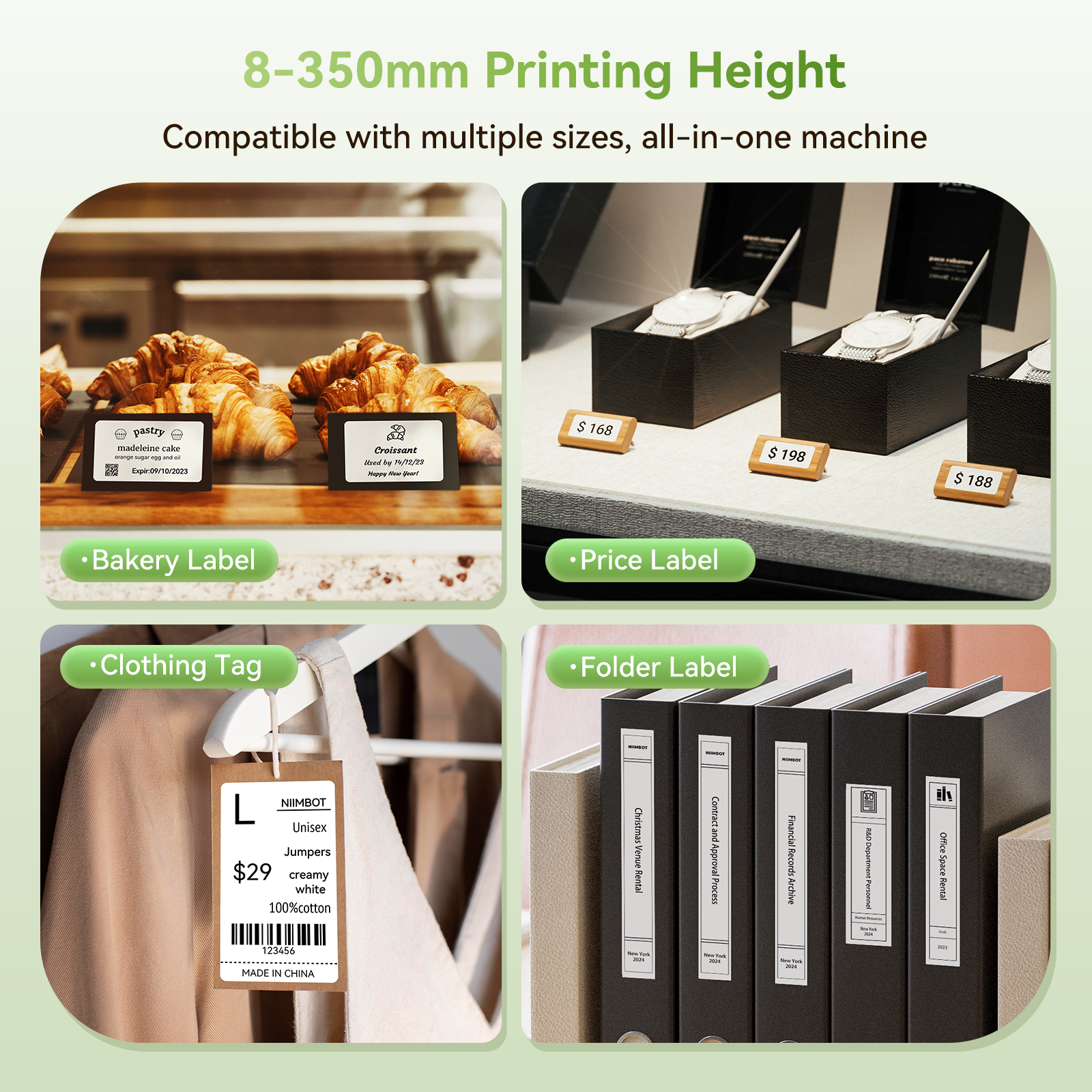 NB807 - NIIMBOT - B2 - 203DPI - PORTABLE THERMAL LABEL PRINTER INCL FREE LABEL ROLL (50X30MM)