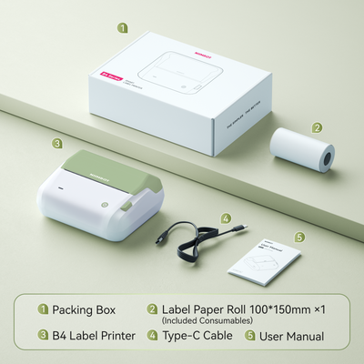 NB609 - NIIMBOT - B4 - BLUETOOTH SHIPPING THERMAL LABEL PRINTER INCL FREE LABEL ROLL