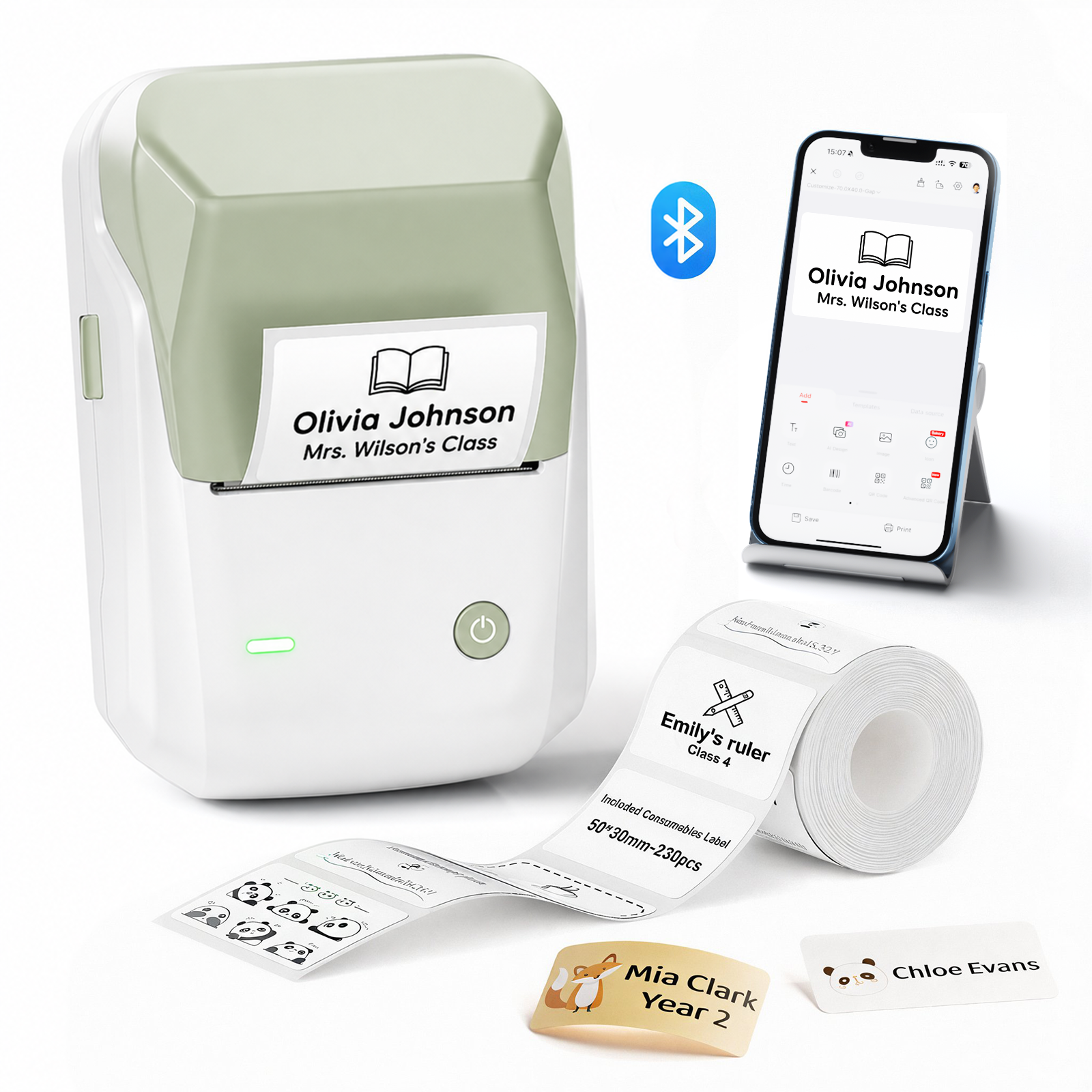 NB493 - Niimbot - B1 - Portable Thermal Label Bluetooth Printer Incl Free White Label (50x30mm)
