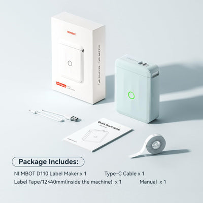 NB524 - NIIMBOT - D110_M - PORTABLE BLUETOOTH LABEL PRINTER INCL FREE LABEL ROLL (12X40MM)