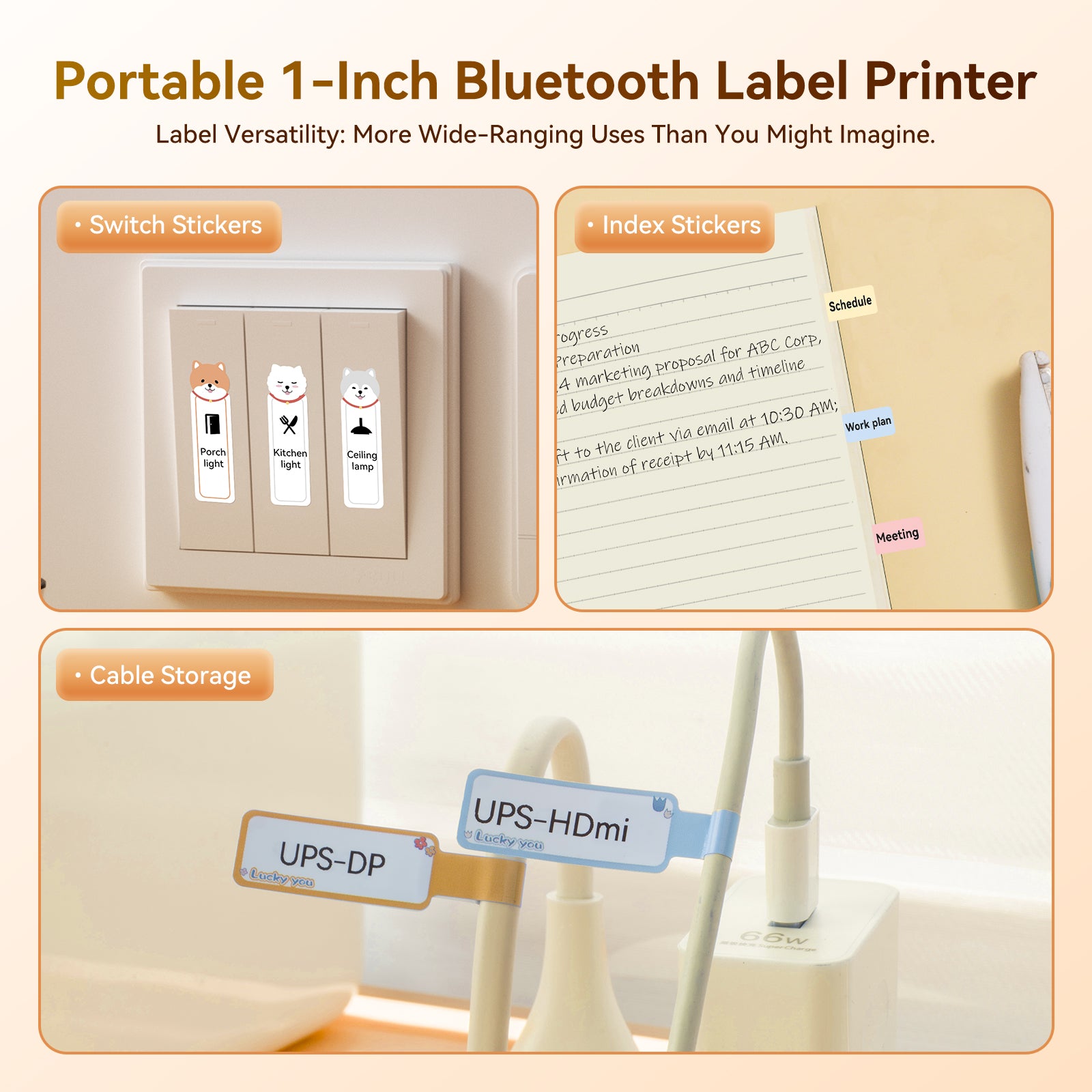 NB121 - NIIMBOT - SLEGS D101 - DRAAGBARE ETIKET BLUETOOTH-DRUKKER INSLUITEND GRATIS ETIKETROL (BREEËR WEERGAWE - 12*40MM - WIT)