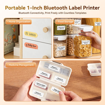 NB121 - NIIMBOT - SLEGS D101 - DRAAGBARE ETIKET BLUETOOTH-DRUKKER INSLUITEND GRATIS ETIKETROL (BREEËR WEERGAWE - 12*40MM - WIT)