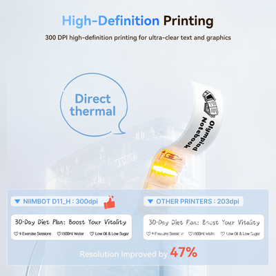 NB525 - NIIMBOT - D11_H - 300DPI - PORTABLE BLUETOOTH LABEL PRINTER INC FREE LABEL ROLL