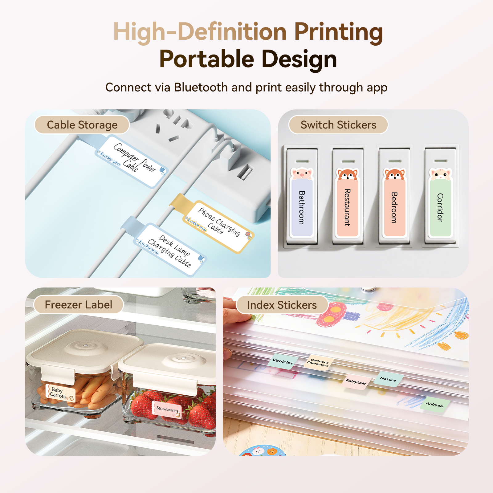 NB525 - NIIMBOT - D11_H - 300DPI - PORTABLE BLUETOOTH LABEL PRINTER INC FREE LABEL ROLL